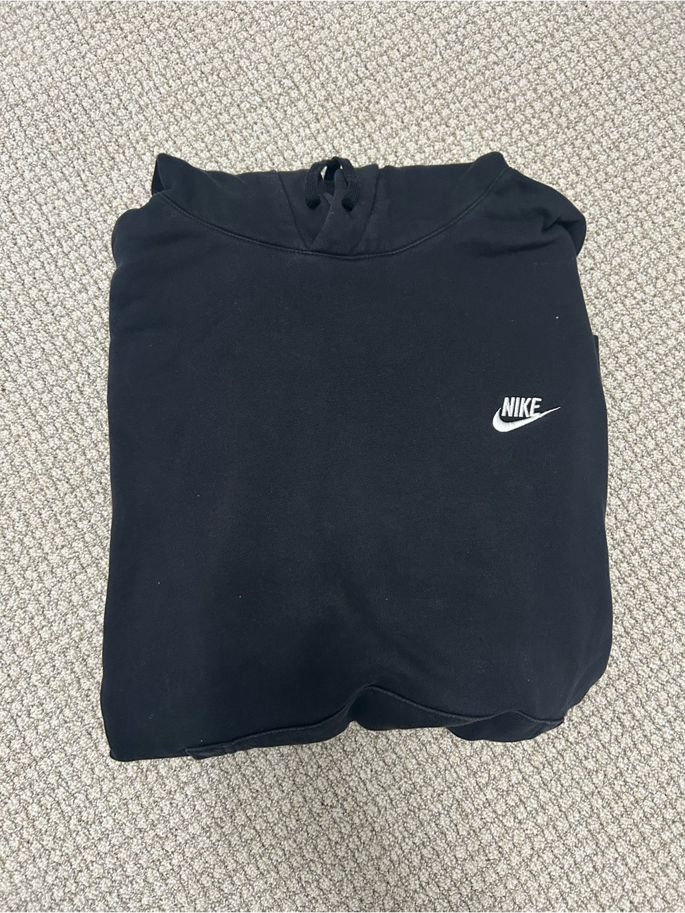 Nike Men's Black Crewneck Sweatshirt with White Swoosh